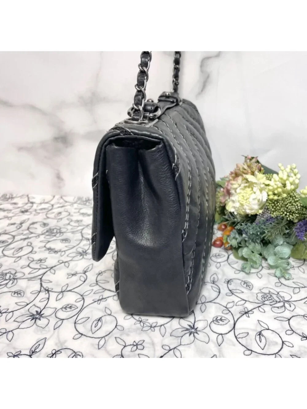 Chanel Double Flap 2-Way Chevron Bag